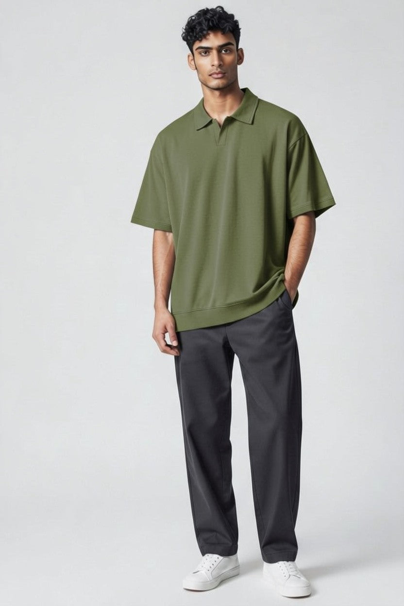 ZIL Army Green Modern Polo Knitted Tee