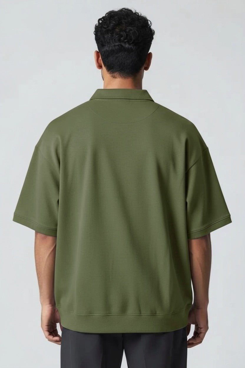 ZIL Army Green Modern Polo Knitted Tee