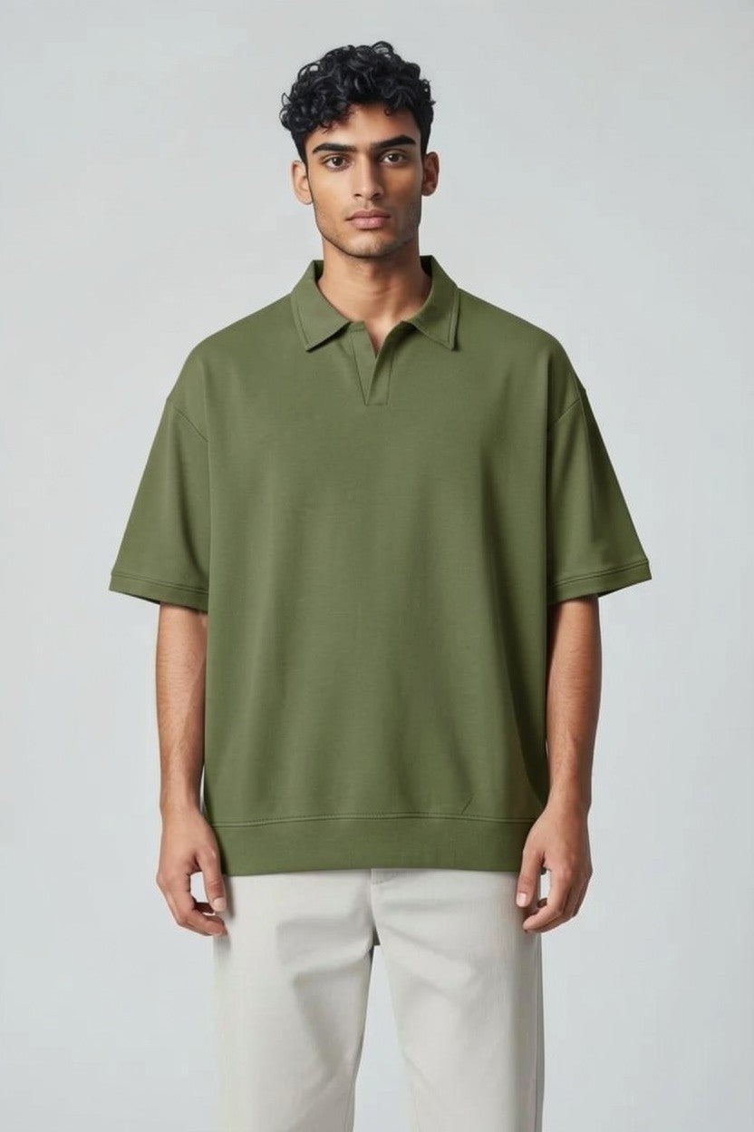 ZIL Army Green Modern Polo Knitted Tee
