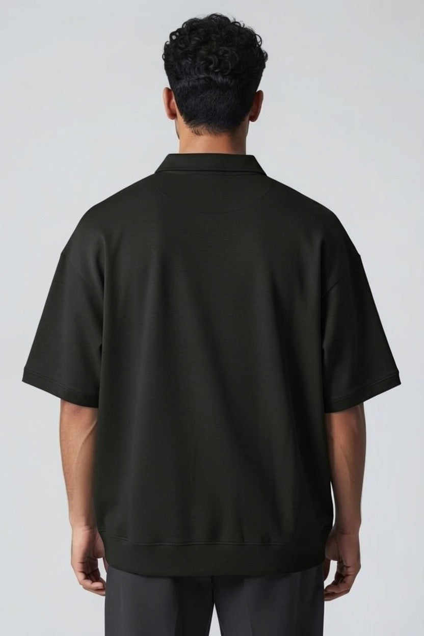 ZIL Black Modern Polo Knitted Tee