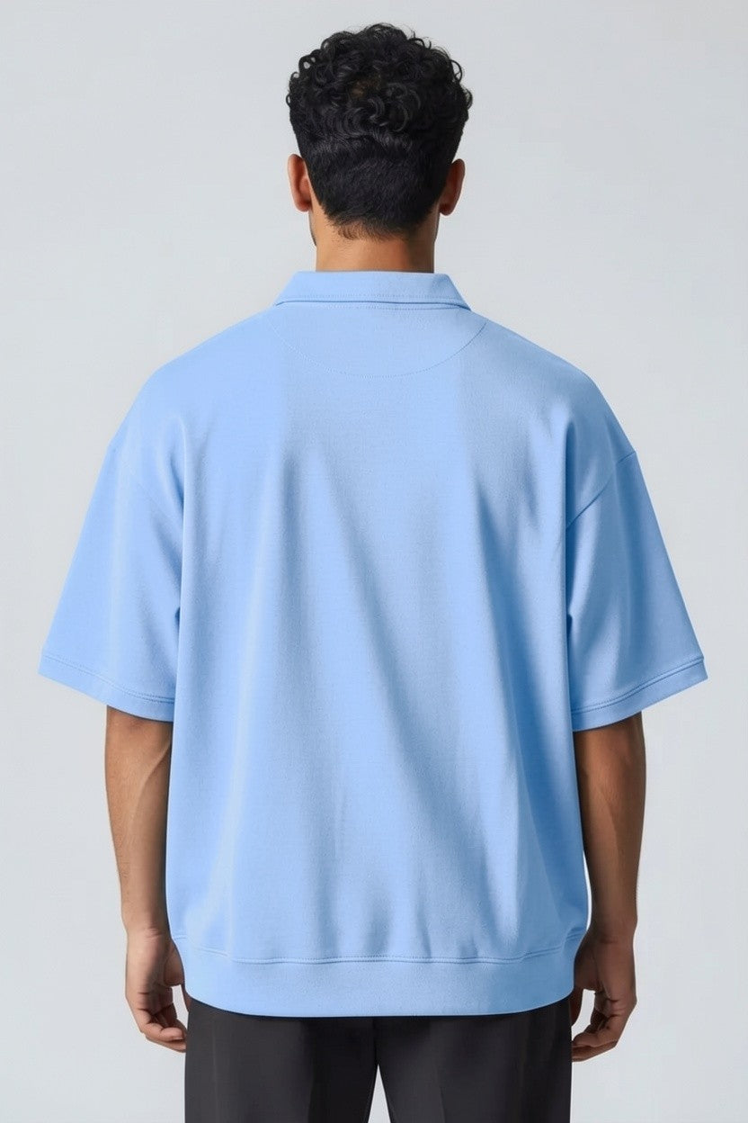 ZIL Light Blue Modern Polo Knitted Tee