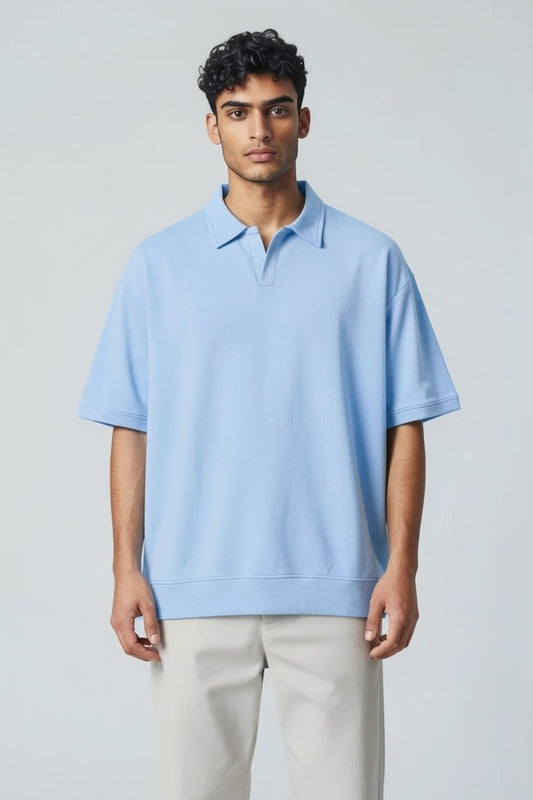 ZIL Light Blue Modern Polo Knitted Tee