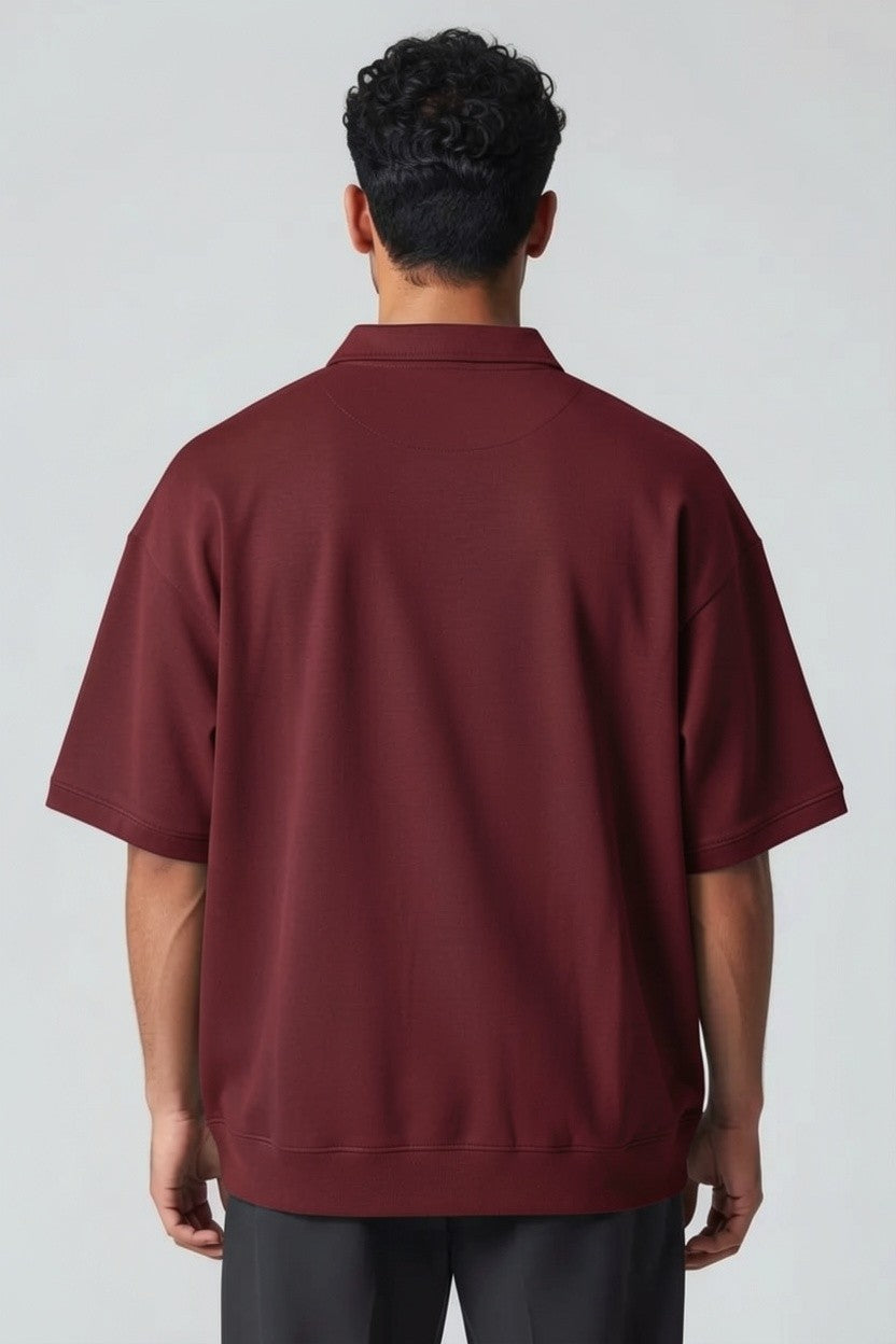ZIL Burgundy Modern Polo Knitted Tee
