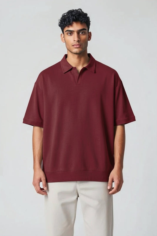 ZIL Burgundy Modern Polo Knitted Tee
