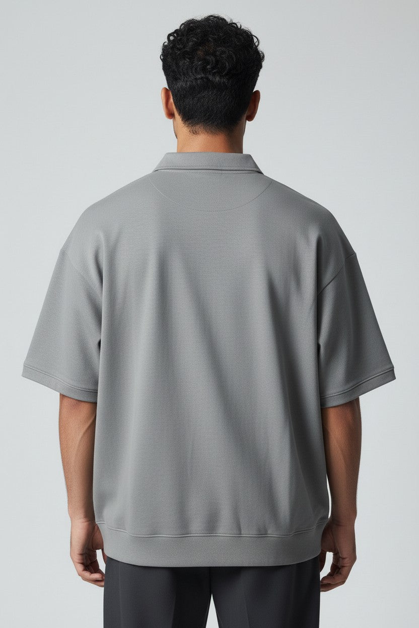 ZIL Gray Modern Polo Knitted Tee